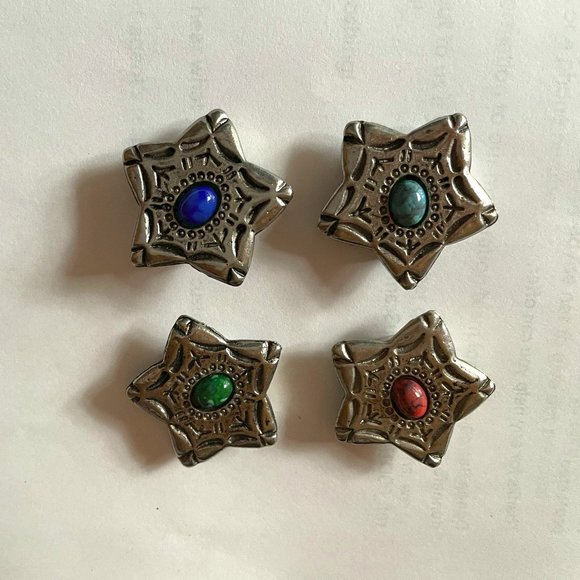 Vintage Jewelry - Western Style Button Covers